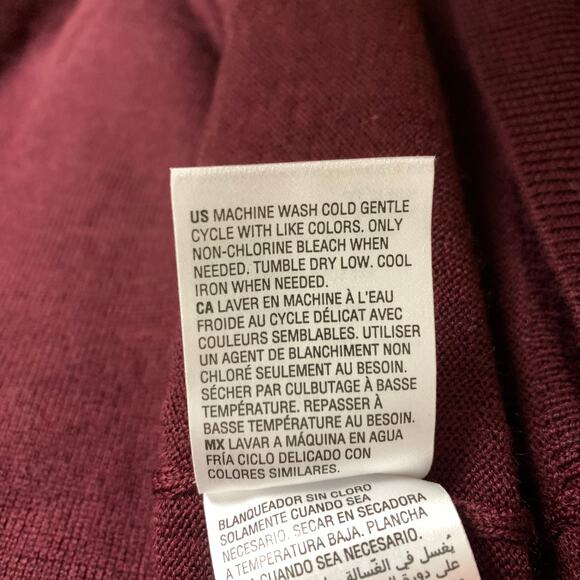 Club Room Burgundy Quarter Zip Merino Wool Blend Sweater XL Mens NWT Lightweight - Picture 6 of 8